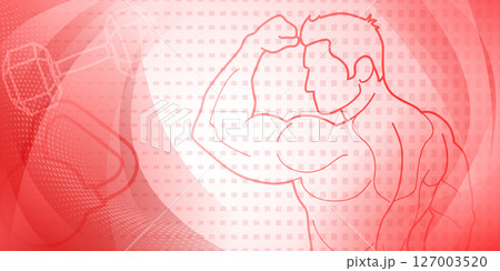 Fitness themed background in red. 127003520