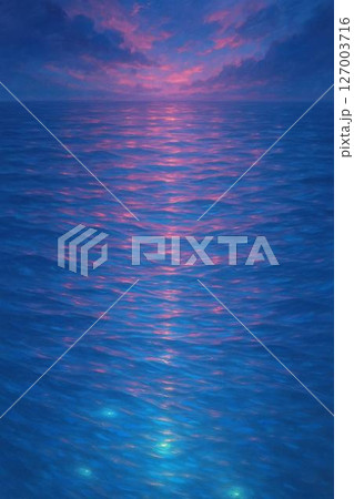 海面に反射する太陽 127003716
