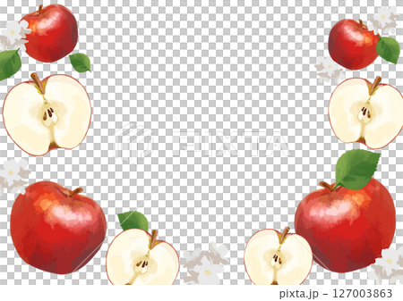 水彩蘋果框架 127003863
