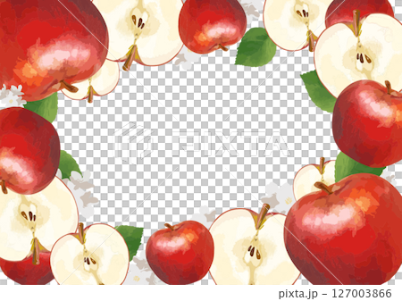 水彩風で可愛い　りんごの枠 127003866