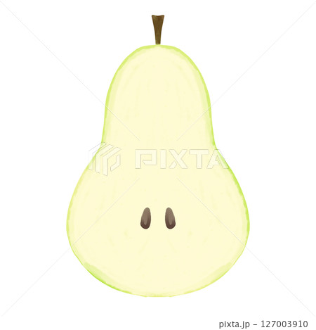 半分にカットした洋梨 水彩風イラスト 127003910