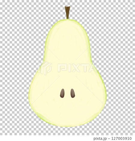 半分にカットした洋梨 水彩風イラスト 127003910
