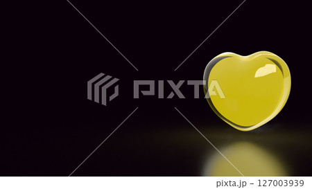 The Yellow crystal for Love or health concept 3d Rendering. 127003939
