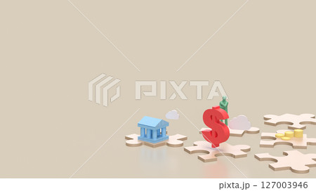 The Wood Jigsaw and Business icon image 3d Rendering. The Wood Jigsaw and Business icon image 3d Rendering. 127003946