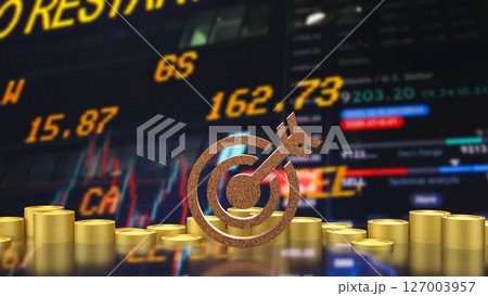The Blue eye target and gold coins for Business concept 3d Rendering. The Blue eye target and gold coins for Business concept 3d Rendering. 127003957