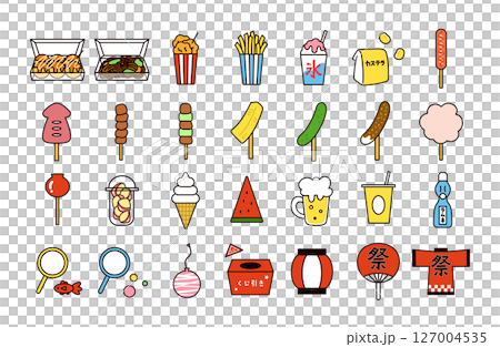 Summer festival icon illustration set 127004535