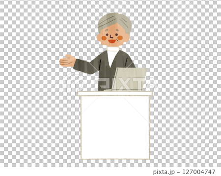 A man giving a lecture at a lecture table - Gash 127004747