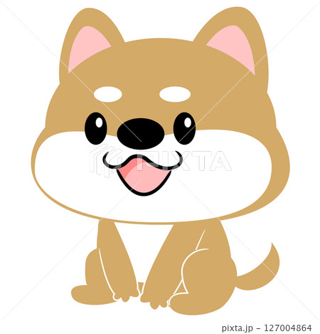 柴犬　豆しば　犬　かわいい　動物　キャラクター　主線なし 127004864