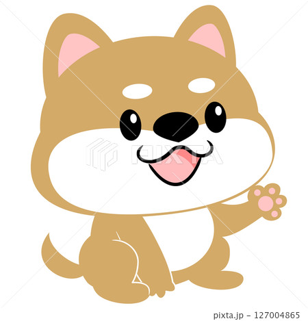柴犬　豆しば　犬　かわいい　動物　キャラクター　主線なし 127004865
