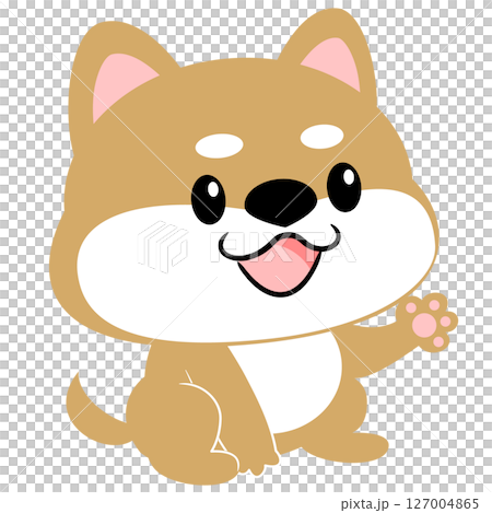 柴犬　豆しば　犬　かわいい　動物　キャラクター　主線なし 127004865