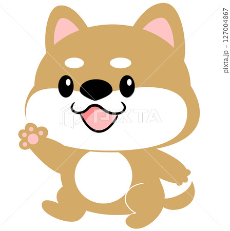 柴犬　豆しば　犬　かわいい　動物　キャラクター　主線なし 127004867