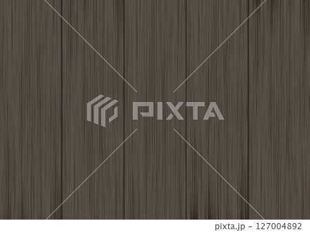 木目テクスチャー素材イラスト背景　シンプル濃い茶色の床板風の板　壁紙 127004892