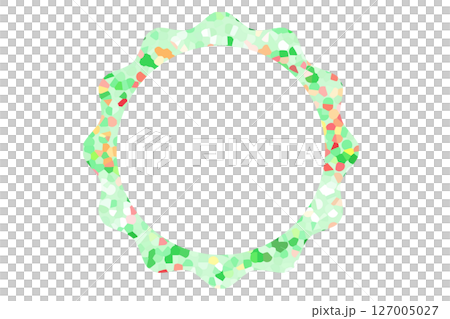 時尚可愛的聖誕花圈框架材質粉彩綠色彩色向量png 127005027