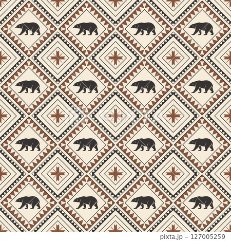 seamless pattern with geometric shapes, vector illustration 127005259