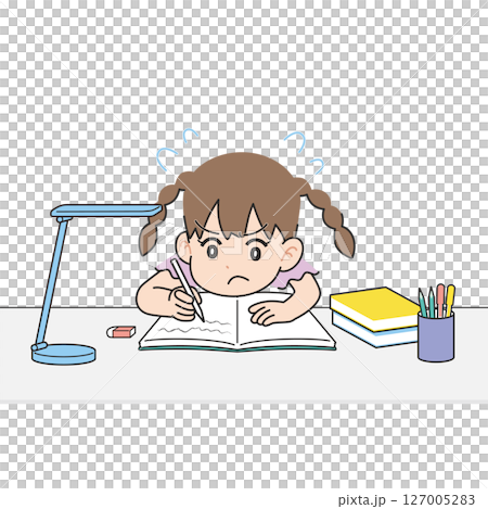 在書桌前努力學習的女孩 127005283