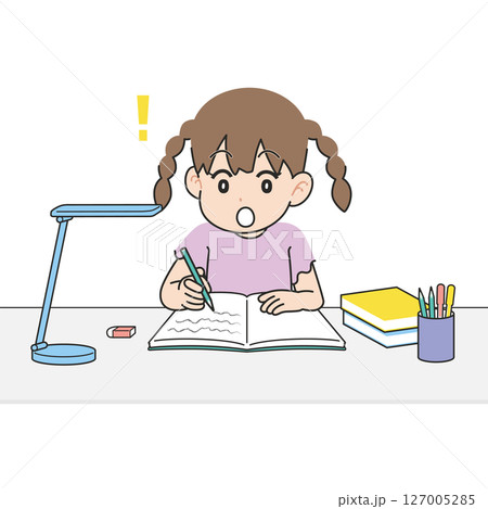勉強がわかった女の子　机 127005285