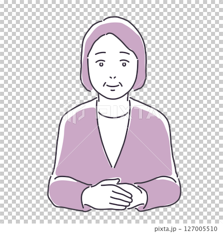 穿著西裝，雙手交叉的中年婦女 127005510