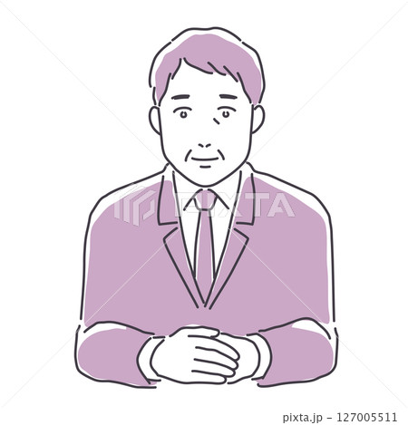 手を組むスーツ姿の中年男性 手を組むスーツ姿の中年男性 127005511