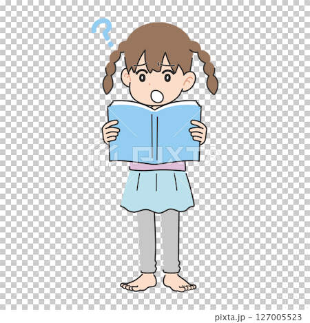 女孩大聲朗讀課本——我不擅長 127005523