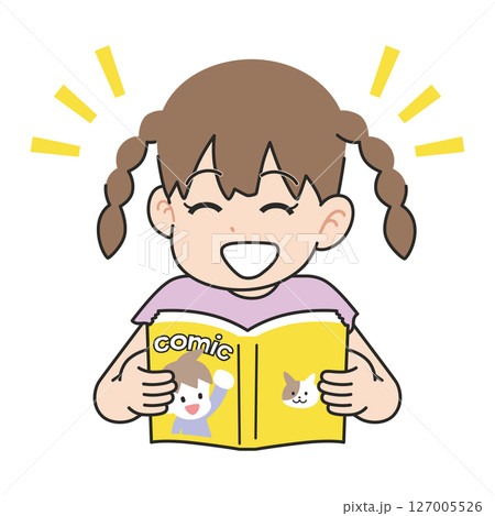 漫画を読む女の子 127005526