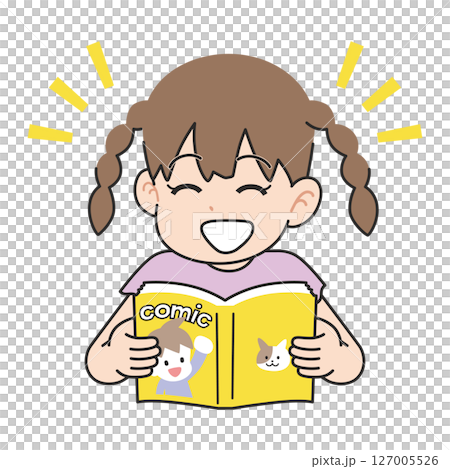 漫画を読む女の子 127005526