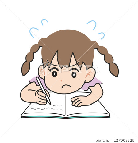 一所懸命に勉強する女の子 127005529