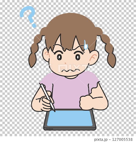 不懂學習平板電腦的女孩 127005538