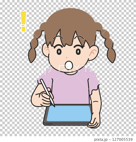 了解她的學習平板電腦的女孩 127005539