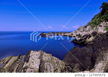 三浦半島　荒崎リアス式海岸の風景 長時間露光撮影 127005678