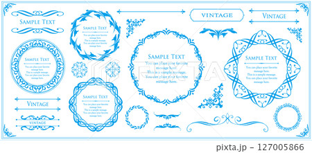 アンティークフレームデザインコレクション：ヴィンテージ風装飾セット 127005866