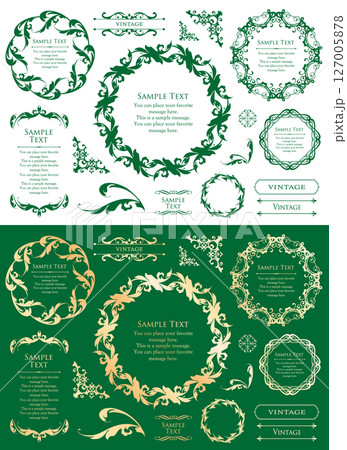 アンティークフレームデザインコレクション:ヴィンテージ風装飾セット アンティークフレームデザインコレクション:ヴィンテージ風装飾セット 127005878