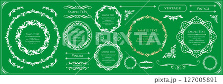 アンティークフレームデザインコレクション:ヴィンテージ風装飾セット アンティークフレームデザインコレクション:ヴィンテージ風装飾セット 127005891