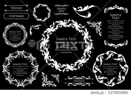 アンティークフレームデザインコレクション：ヴィンテージ風装飾セット 127005900