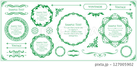 アンティークフレームデザインコレクション：ヴィンテージ風装飾セット 127005902