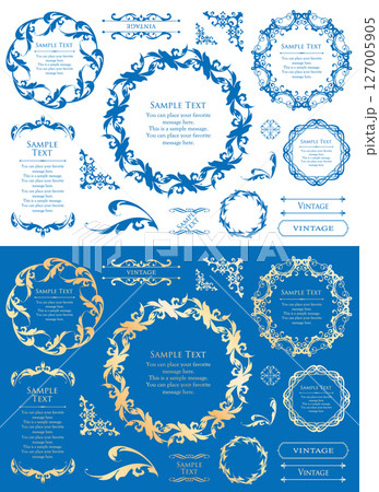 アンティークフレームデザインコレクション：ヴィンテージ風装飾セット 127005905