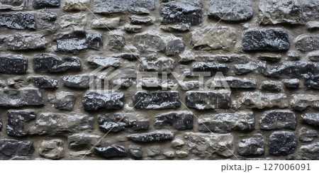 Wall made of stone with a greyish color 127006091