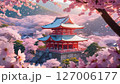 桜が咲き誇る場所にあるお寺 127006177