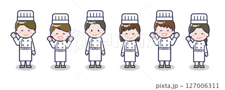 いろいろな人物セット_笑顔_シェフ 127006311