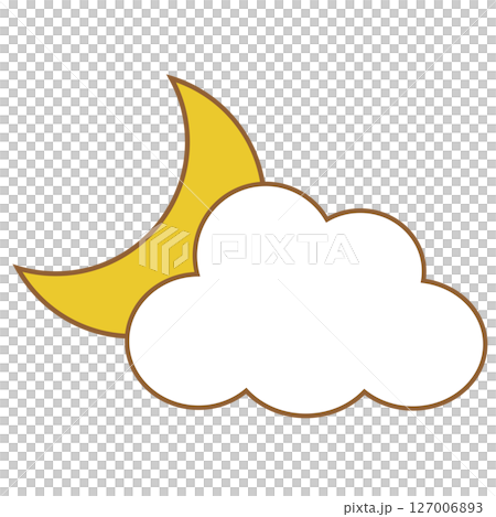 シンプルな雲と月のイラストアイコン 127006893