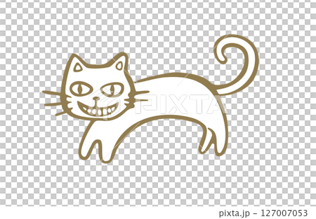 俏皮貓手繪插圖,1色 俏皮貓手繪插圖,1色 127007053