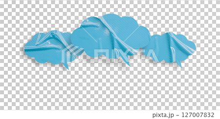 Light blue speech bubble crumpled paper isolated on transparent background Light blue speech bubble crumpled paper isolated on transparent background 127007832