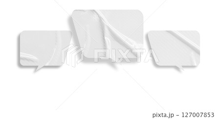 White speech bubble crumpled paper isolated on transparent background White speech bubble crumpled paper isolated on transparent background 127007853