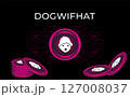 dogwifhat token coin exchange illustration background 127008037