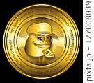 luxury gold pepe coin crypto currency symbol 127008039