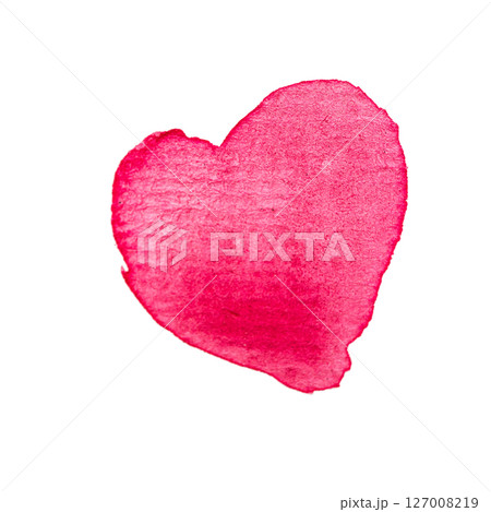 Red watercolor heart on white background symbolizing love and passion Red watercolor heart on white background symbolizing love and passion 127008219
