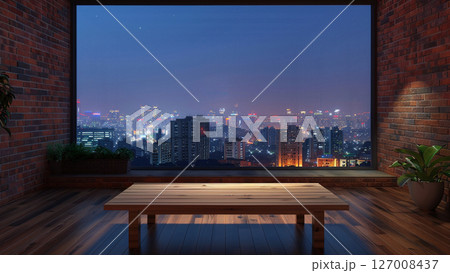 遠くに夜景が見える高級別荘 127008437