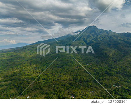 Beautiful mountain with forest, valley, and green hills of Camiguin Island. Philippines. 127008564