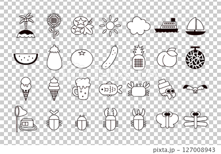 夏季圖標插圖集 127008943