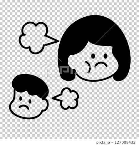 Mother scolding a child Mother scolding a child 127009432