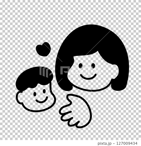 Illustration of a mother giving love to her child 127009434